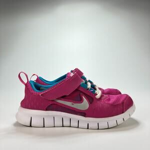 Nike Free Run 3 PSV Pink Strap Running Shoes 512100-602 Youth Girls Size 2.5Y